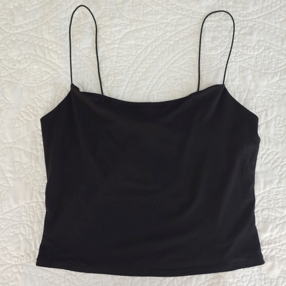 Gaze Sz Small Black Crop Tank Top